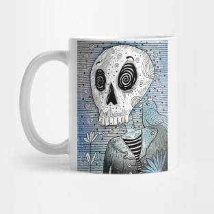 Skull and blue bird Mug